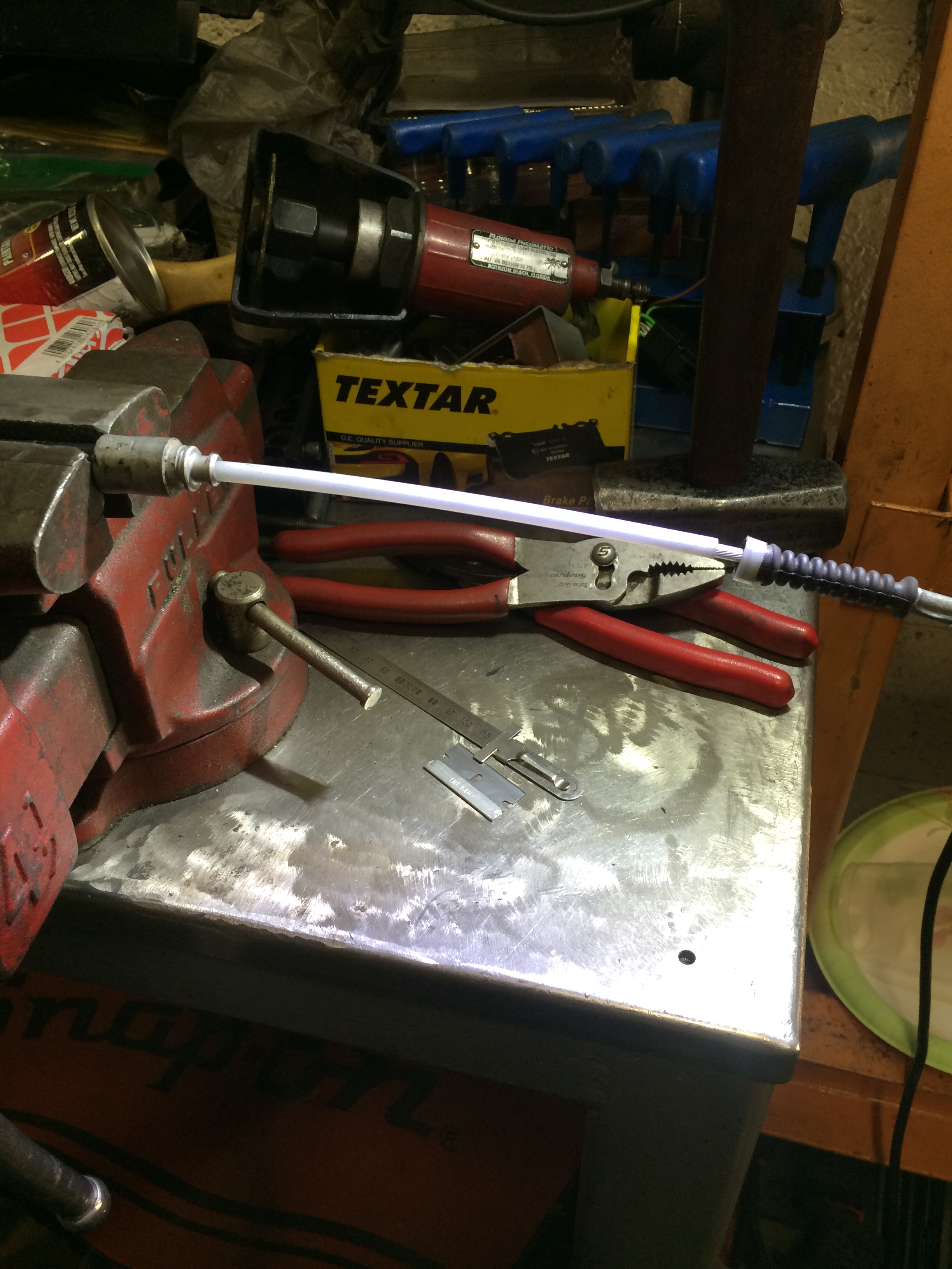 Extra bit of inner sheathing to be trimmed off. I used a razor blade &amp; carefully "fillet" it away.