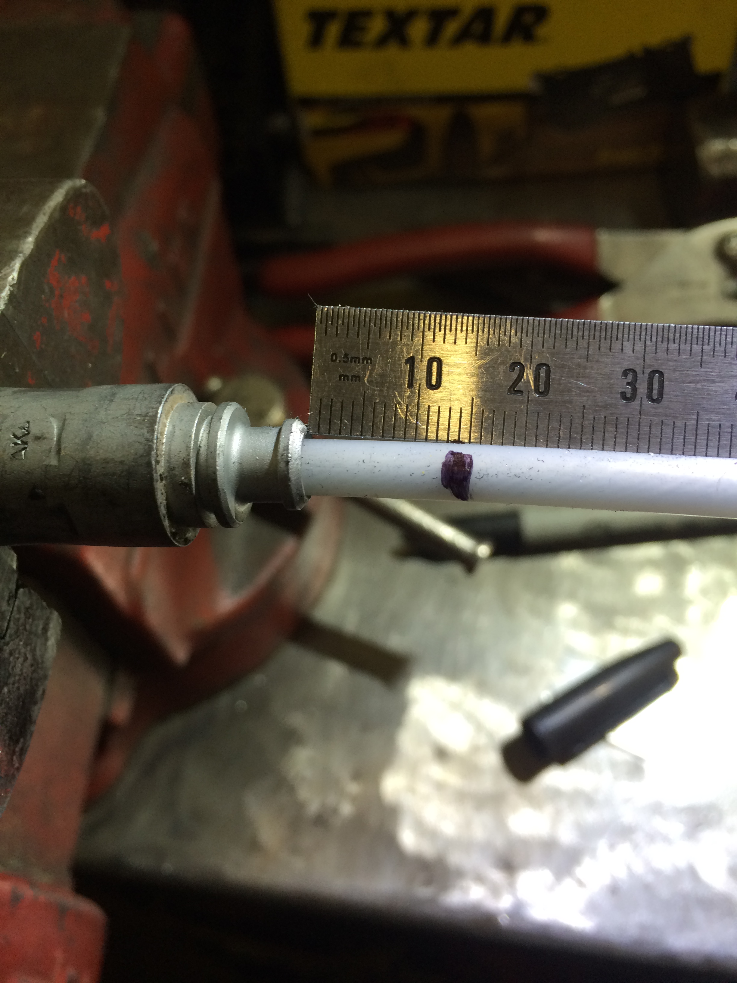 Leave this much sticking out