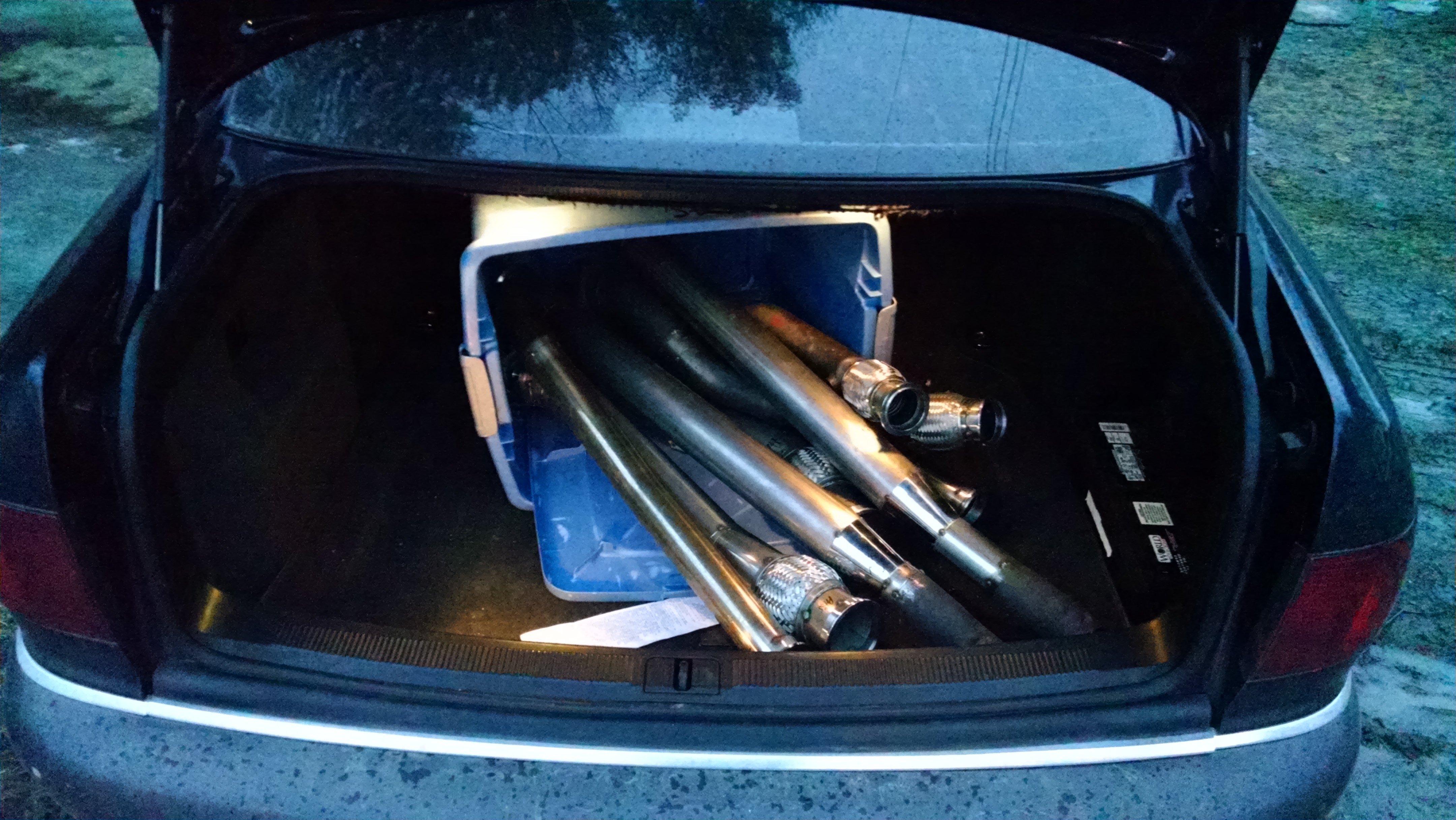 Downpipes off to get seamwelded.jpg