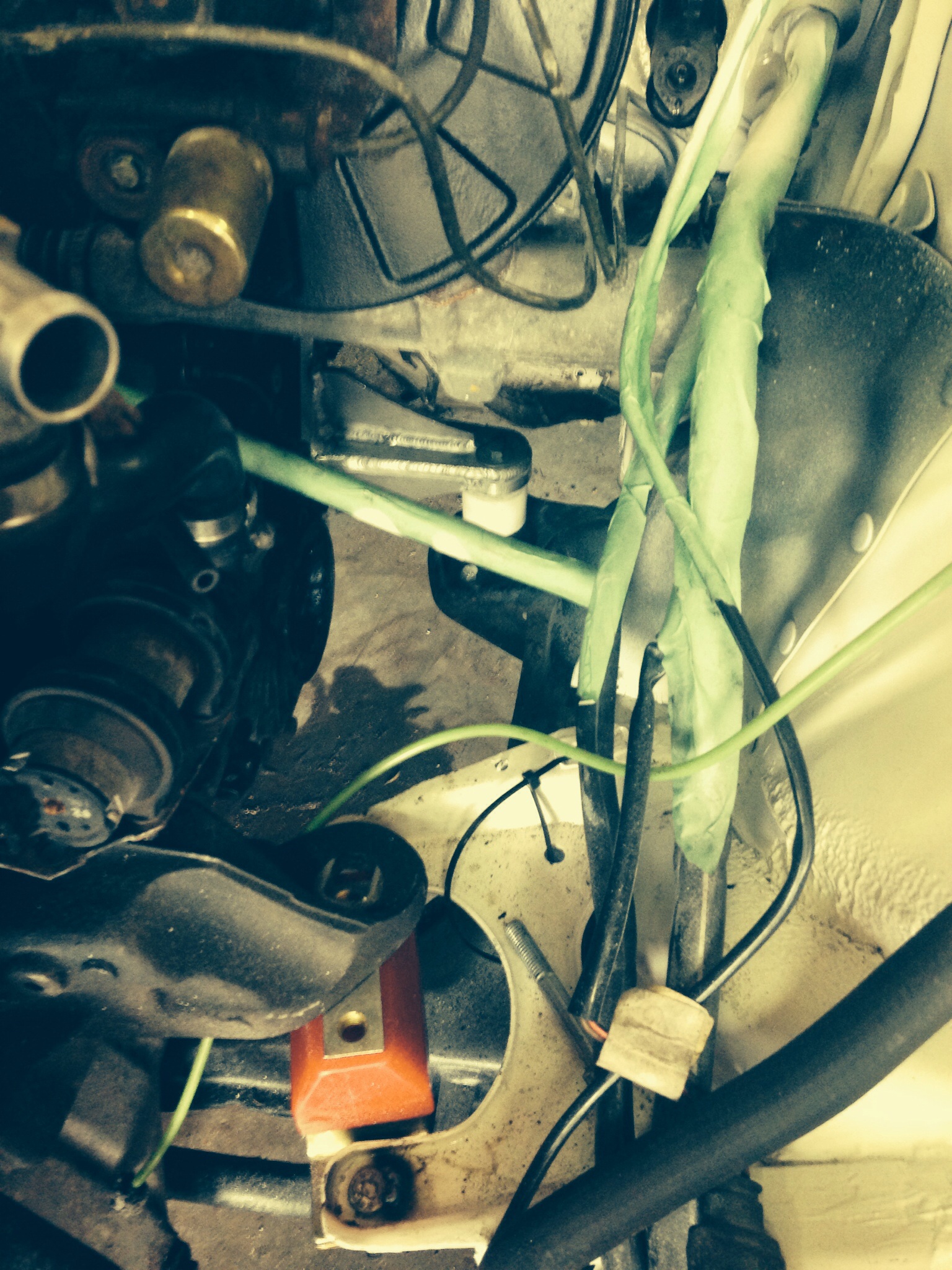 Mustang mounts, engine slid back