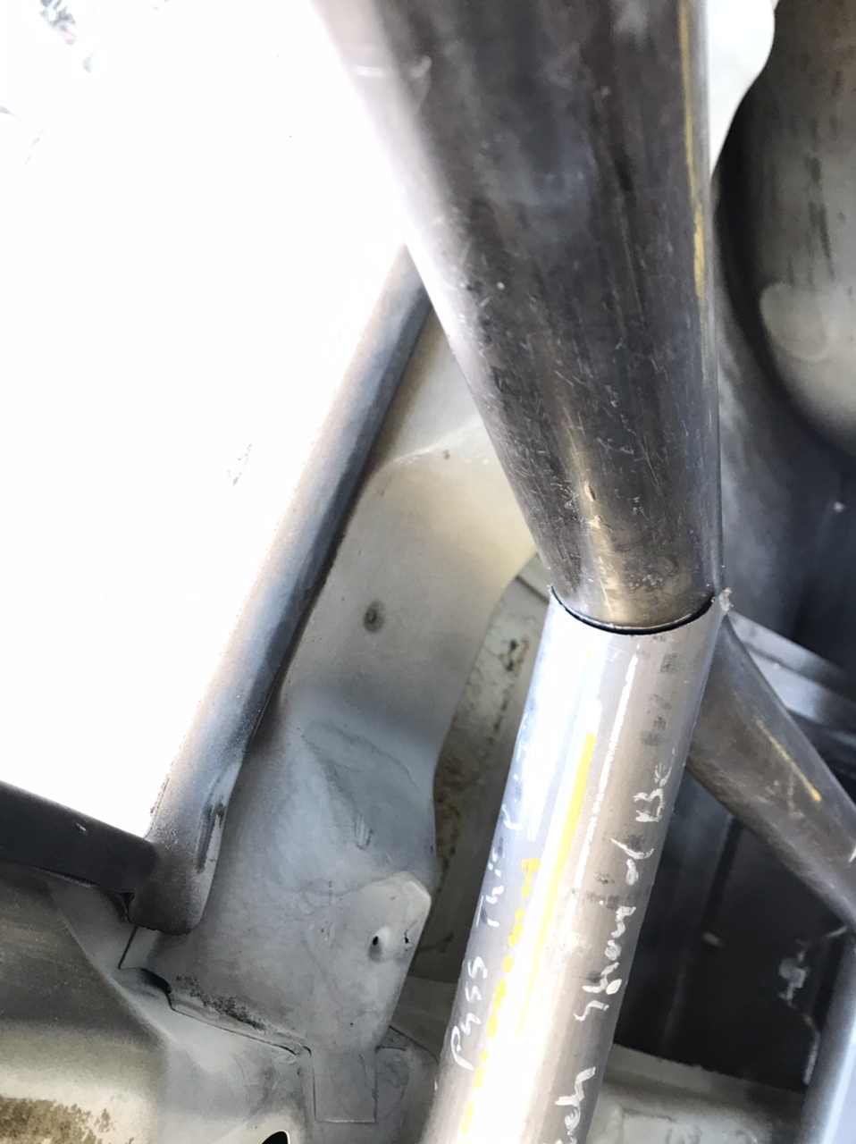 Looking down from main hoop.